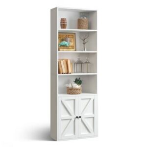 Kệ sách có ngăn tủ 60x26x180cm gỗ cao su KS68242 (Sao chép)