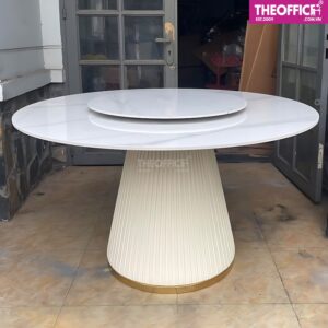 Bàn Ăn Mặt Đá Ceramic Chân Bọc Da PU Chân Sắt TO-BA05