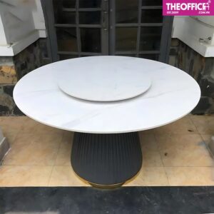 Bàn Ăn Mặt Đá Ceramic Chân Bọc Da PU Chân Sắt TO-BA05