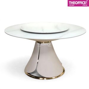 Bàn Ăn Mặt Đá Ceramic Chân Bọc Da Simili TO-BA06