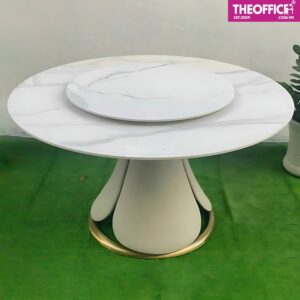 Bàn Ăn Mặt Đá Ceramic Chân Bọc Da Simili TO-BA06