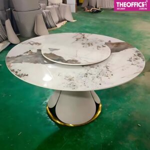 Bàn Ăn Mặt Đá Ceramic Chân Bọc Da Simili TO-BA06