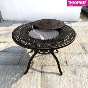 Bàn Ăn Nhôm Đúc Có Bếp Nướng Chống Gỉ Sét TO-BN38