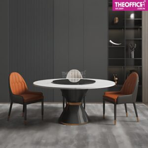 Bàn Ăn Tròn Mặt Đá Ceramic Xoay 2 Tầng Mặt Đá TO-BA13