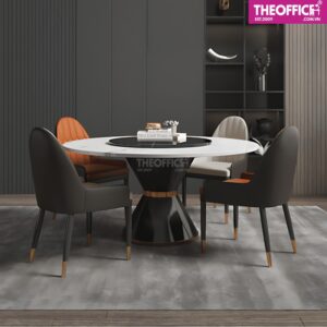 Bàn Ăn Tròn Mặt Đá Ceramic Xoay 2 Tầng Mặt Đá TO-BA13