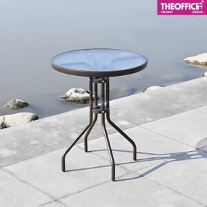 Bàn Cà Phê Sân Vườn Mặt Kính Chân Sắt Tĩnh Điện TO-BN05