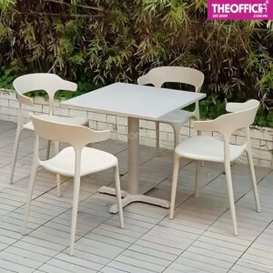 Bàn Cà Phê Sân Vườn Mặt Vuông Chân Sắt Tĩnh Điện TO-BN07