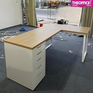 Bàn Gaming Ikea Chữ L Chân Sắt Tĩnh Điện TO-BL16