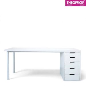 Bàn Ikea 1 Chân Tủ Full Trắng Chính Gỗ MDF TO-BL01