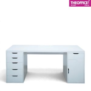Bàn Ikea 2 Chân Tủ 5 Và 2 Ngăn Full Trắng TO-BL02