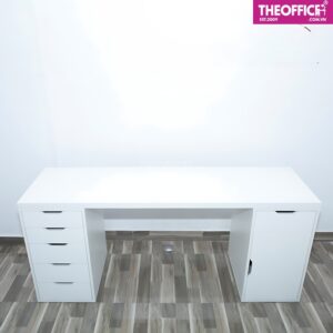 Bàn Ikea 2 Chân Tủ 5 Và 2 Ngăn Full Trắng TO-BL02