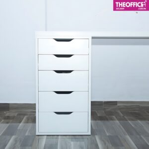 Bàn Ikea 2 Chân Tủ 5 Và 2 Ngăn Full Trắng TO-BL02