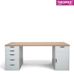 Bàn Ikea 2 Chân Tủ 5 Và 2 Ngăn Màu Trắng TO-BL03