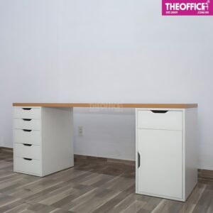 Bàn Ikea 2 Chân Tủ 5 Và 2 Ngăn Màu Trắng TO-BL03