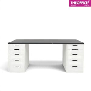 Bàn Ikea 2 Chân Tủ Màu Trắng Đen Đẹp Gỗ MDF TO-BL22