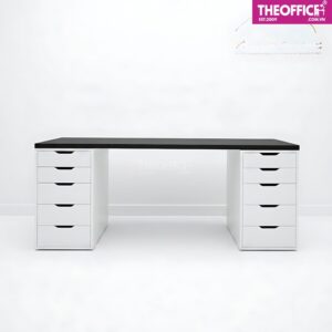 Bàn Ikea 2 Chân Tủ Màu Trắng Đen Đẹp Gỗ MDF TO-BL22