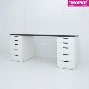 Bàn Ikea 2 Chân Tủ Màu Trắng Đen Đẹp Gỗ MDF TO-BL22