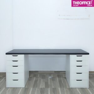 Bàn Ikea 2 Chân Tủ Màu Trắng Đen Đẹp Gỗ MDF TO-BL22