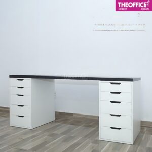 Bàn Ikea 2 Chân Tủ Màu Trắng Đen Đẹp Gỗ MDF TO-BL22