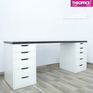 Bàn Ikea 2 Chân Tủ Màu Trắng Đen Đẹp Gỗ MDF TO-BL22