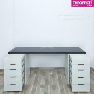 Bàn Ikea 2 Chân Tủ Màu Trắng Đen Đẹp Gỗ MDF TO-BL22
