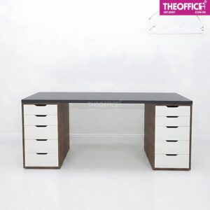 Bàn Ikea 2 Chân Tủ Màu Trắng Đen Đẹp Gỗ MDF TO-BL22