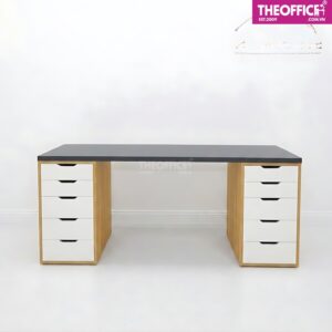 Bàn Ikea 2 Chân Tủ Màu Trắng Đen Đẹp Gỗ MDF TO-BL22