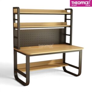 Bàn Làm Việc Chân Chữ U Kệ Cao Phủ Melamine TO-BL34