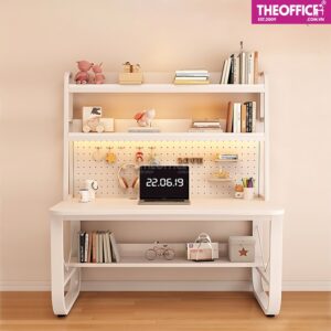 Bàn Làm Việc Chân U Kèm Kệ Cao Phủ Melamine TO-BL36