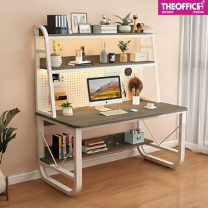 Bàn Làm Việc Chân U Kèm Kệ Cao Phủ Melamine TO-BL36