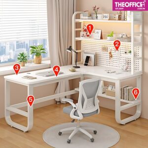 Bàn Làm Việc Chữ L Kèm Kệ Chống Trầy Xước TO-BL40