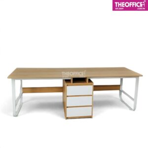 Bàn Làm Việc Đôi Có Chân Tủ Phủ Melamine TO-BL64