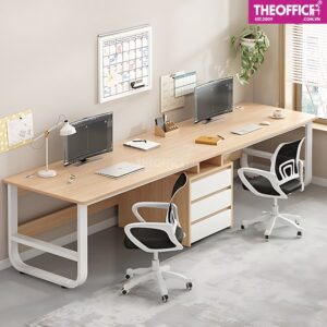 Bàn Làm Việc Đôi Có Chân Tủ Phủ Melamine TO-BL64