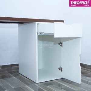 Bàn Làm Việc Ikea 2 Chân Tủ Màu Trắng Nâu TO-BL05