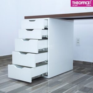 Bàn Làm Việc Ikea 2 Chân Tủ Màu Trắng Nâu TO-BL05