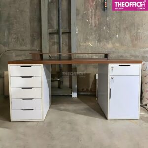 Bàn Làm Việc Ikea 2 Chân Tủ Phủ Melamine TO-BL49