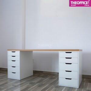 Bàn Làm Việc Ikea Màu Trắng Vàng Đẹp Gỗ MDF TO-BL50