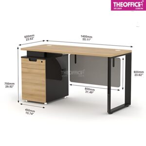 Bàn Làm Việc Văn Phòng Kèm Tủ Phủ Melamine TO-BL61