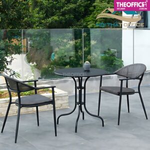 Bàn Ngoài Trời Mặt Thép Carbon Chống Gỉ Nhôm Đúc TO-BN12