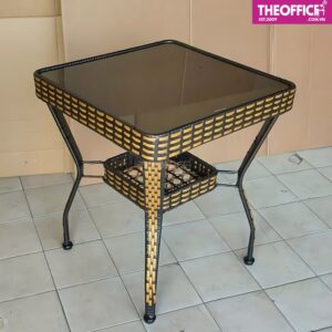 Bàn Ngoài Trời Nhựa Đan Giả Mây Chân Sắt TO-BN15