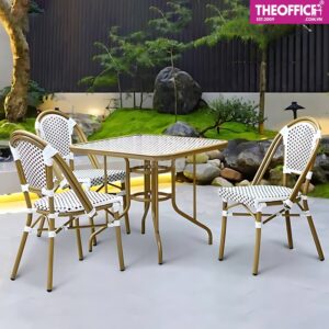 Bàn Nước Sân Vườn Giả Mây Mặt Vuông Nhôm Đúc TO-BN21
