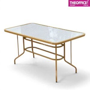 Bàn Sân Vườn Nhôm Đúc Mặt Kính Cường Lực TO-BN26