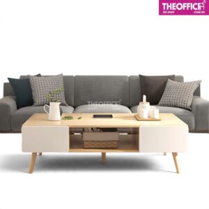 Bàn Sofa Chân Gỗ 4 Ngăn Tủ Kéo Phủ Melamine TO-BS02