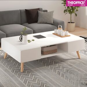 Bàn Sofa Chân Gỗ 4 Ngăn Tủ Kéo Phủ Melamine TO-BS02