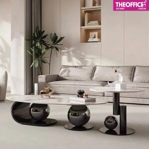 Bàn Tab Sofa Decor Phòng Khách Mặt Kính Cường Lực TO-BS07