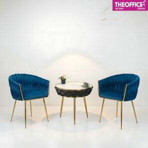 Bàn Tròn Cafe Khung Thép Xi Mạ Vàng Chân Sắt TO-BC08
