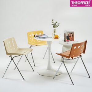 Ghế Cafe Decor Lưng Nhựa Chân Sắt Hiện Đại TO-GCF143