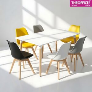Ghế Cafe Eames Có Nệm Chân Gỗ Tối Ưu Tư Thế Ngồi TO-GCF31