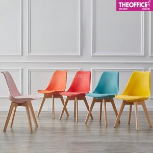 Ghế Cafe Eames Có Nệm Chân Gỗ Tối Ưu Tư Thế Ngồi TO-GCF31