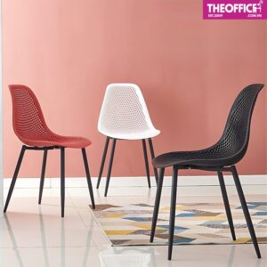 Ghế Cafe Eames Nhựa Lưới Chân Sắt Đệm Dày Êm Ái TO-GCF124